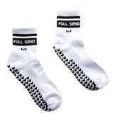 Full Send White Sim Socks by Moradness - The French Simracer