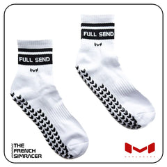 Full Send White Socks by Moradness - The French Simracer