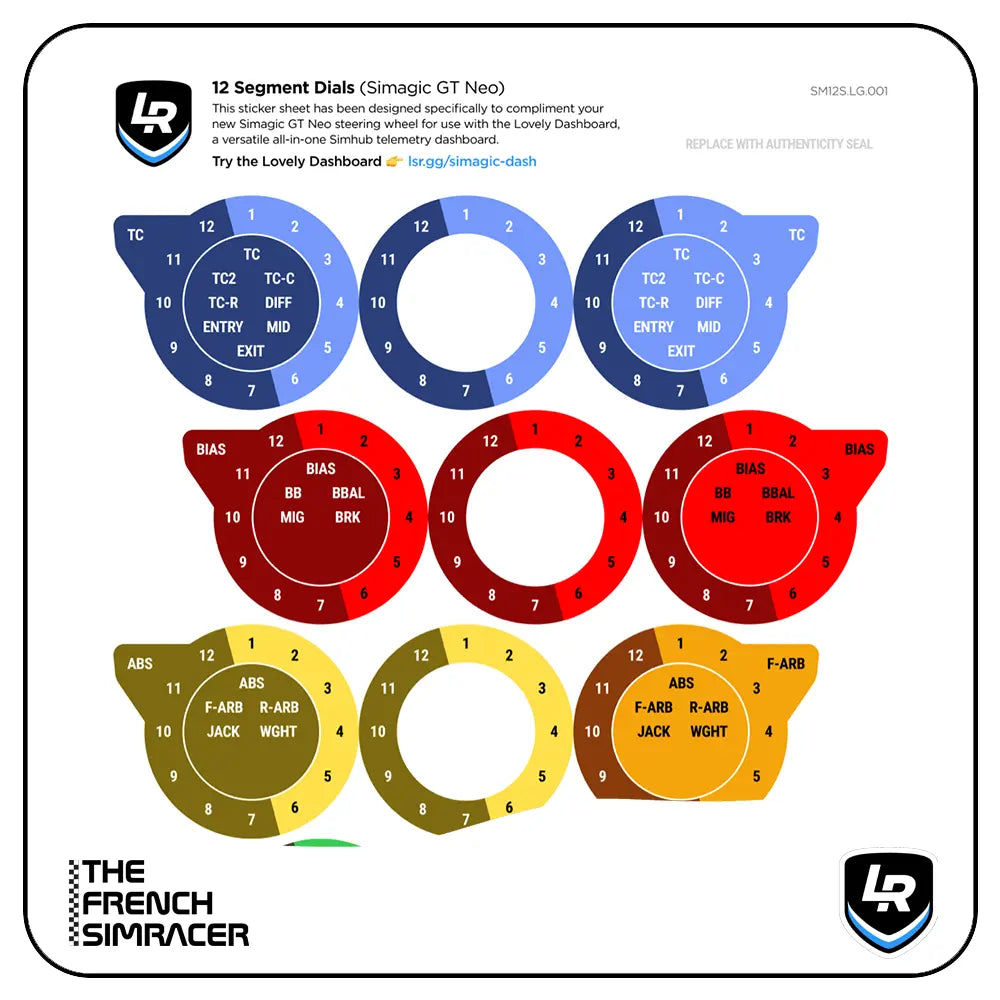 Lovely Sim Racing 12 Segment Positional Dials (Simagic GT Neo) - The French Simracer