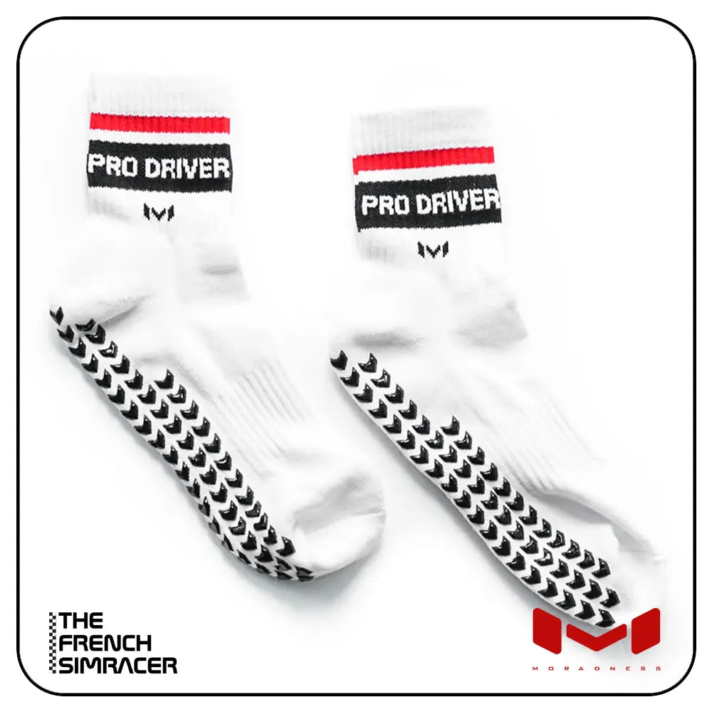 Pro Driver White Socks by Moradness - The French Simracer
