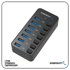 Sabrent 7-Port USB 3.0 Hub with Individual Power Switches (HB-BUP7) - The French Simracer