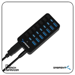 Sabrent 7-Port USB 3.0 Hub with Individual Power Switches (HB-BUP7) - The French Simracer