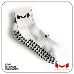 White Sim Racing Socks Ankle by Moradness - The French Simracer