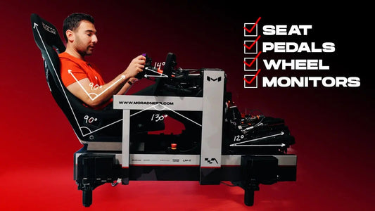 Daniel Morad demonstrating a GT3 Sim Racing seating position