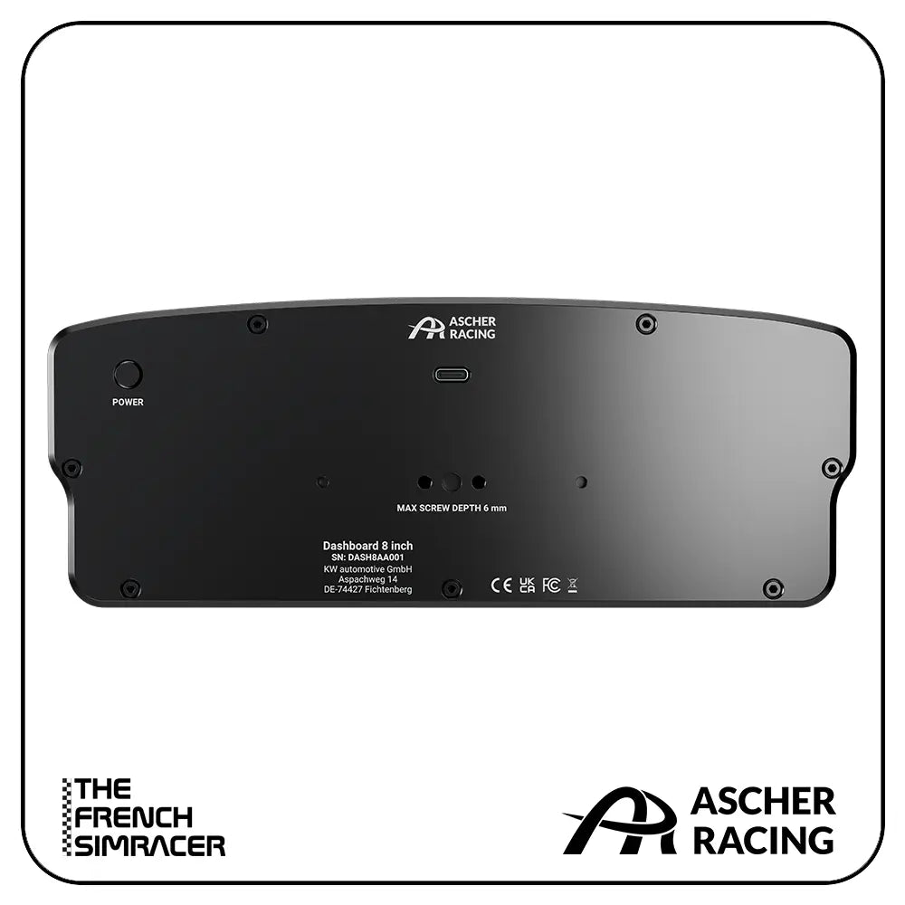 Ascher Racing Dashboard 8” - The French Simracer