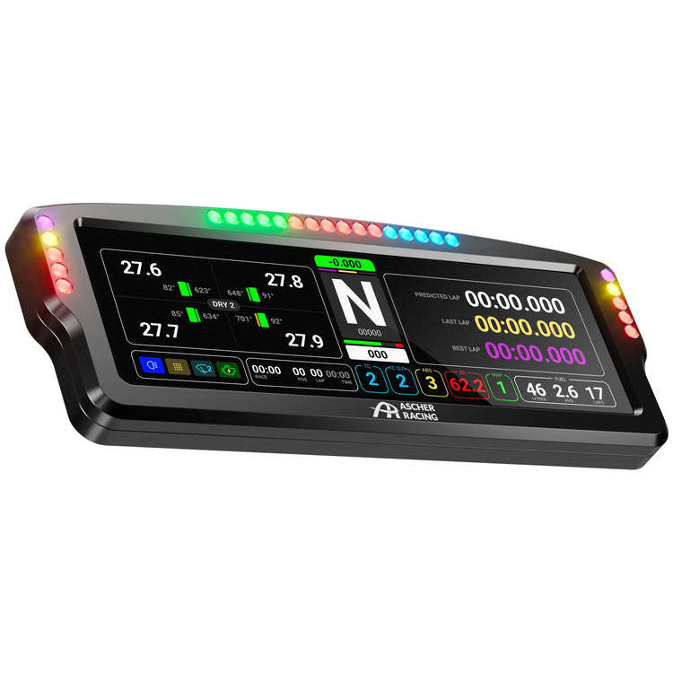 Ascher Racing 8" Dashboard widescreen dash for Simucube, Fanatec and Asetek