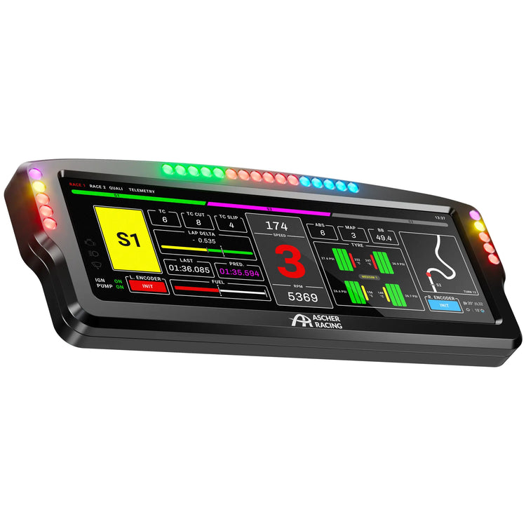 Ascher Racing 8" Dashboard, 8-inch class sim racing dashboard