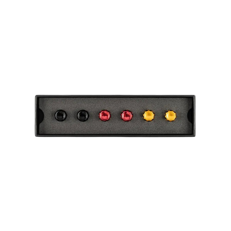 Ascher Racing Knob Kits, Stealth Black, Crimson Red, Kinetic Gold and Cobalt Blue