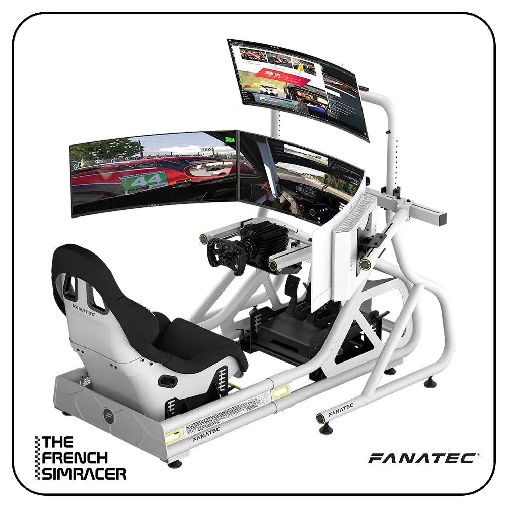 Fanatec GT Cockpit Triple Monitor Expansion Kit (white) - The French Simracer