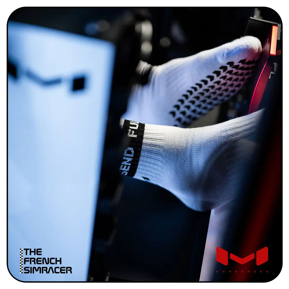 Full Send White Socks by Moradness - The French Simracer