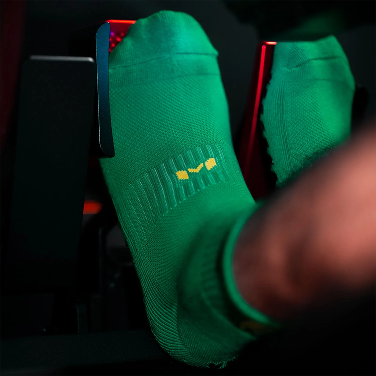 Chaussettes Simracing Vertes Basses par Moradness - The French Simracer