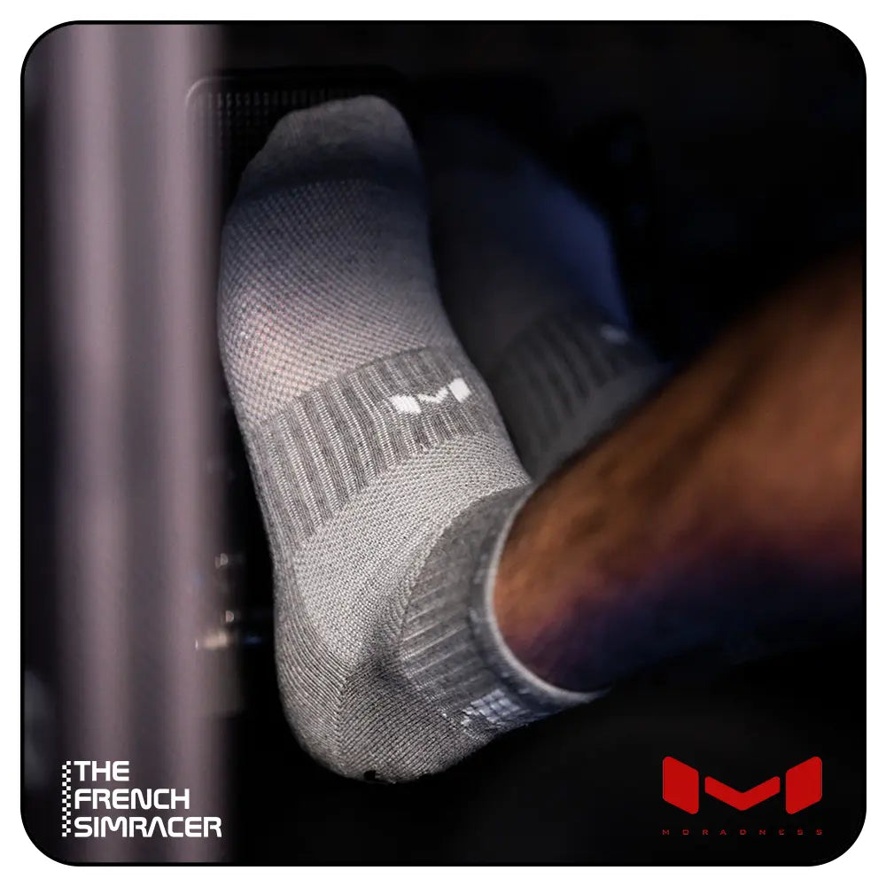 Grey Sim Racing Socks (Ankle) by Moradness - The French Simracer