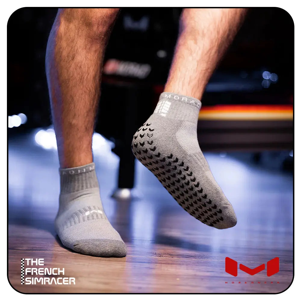 Grey Sim Racing Socks (Ankle) by Moradness - The French Simracer