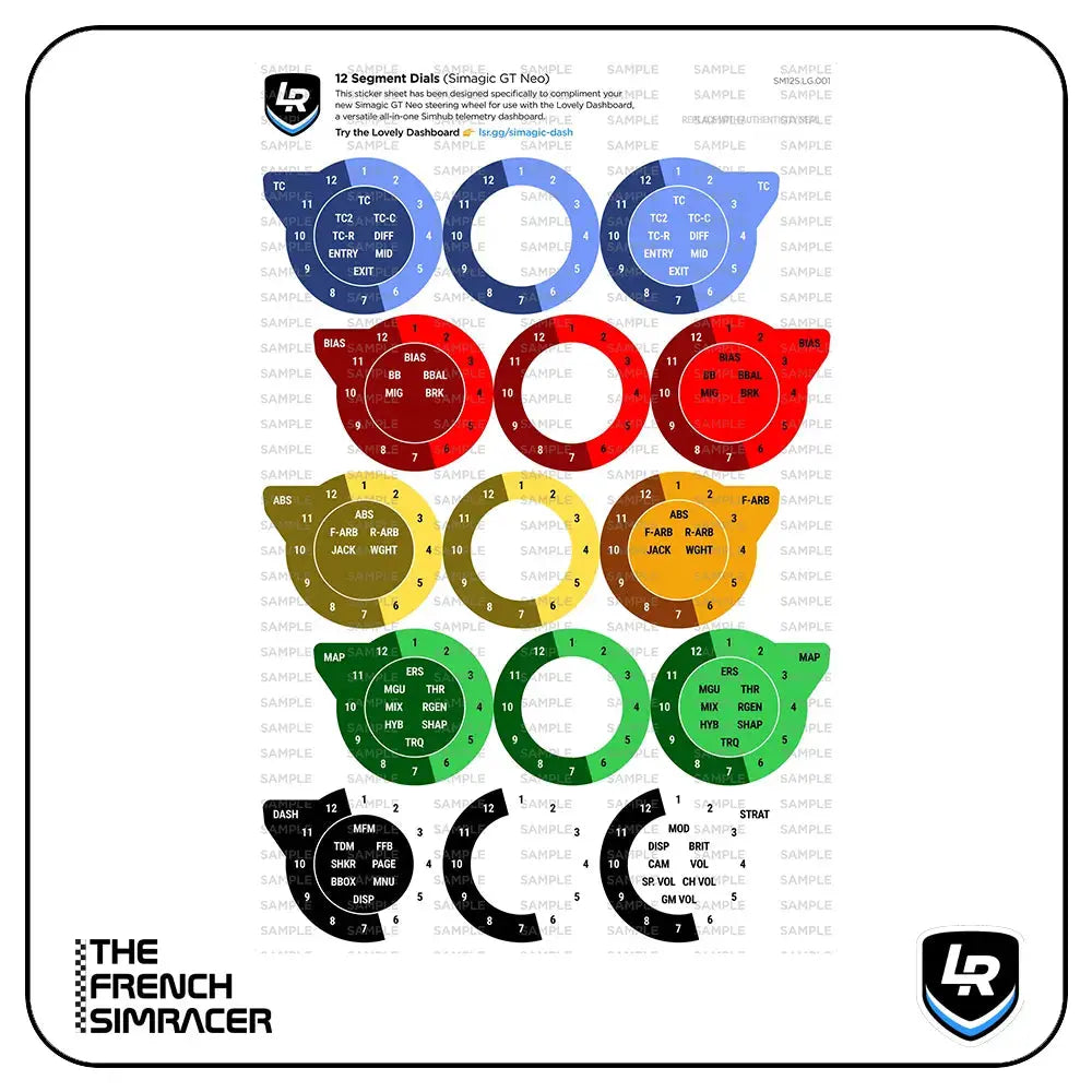 Lovely Sim Racing 12 Segment Positional Dials (Simagic GT Neo) - The French Simracer