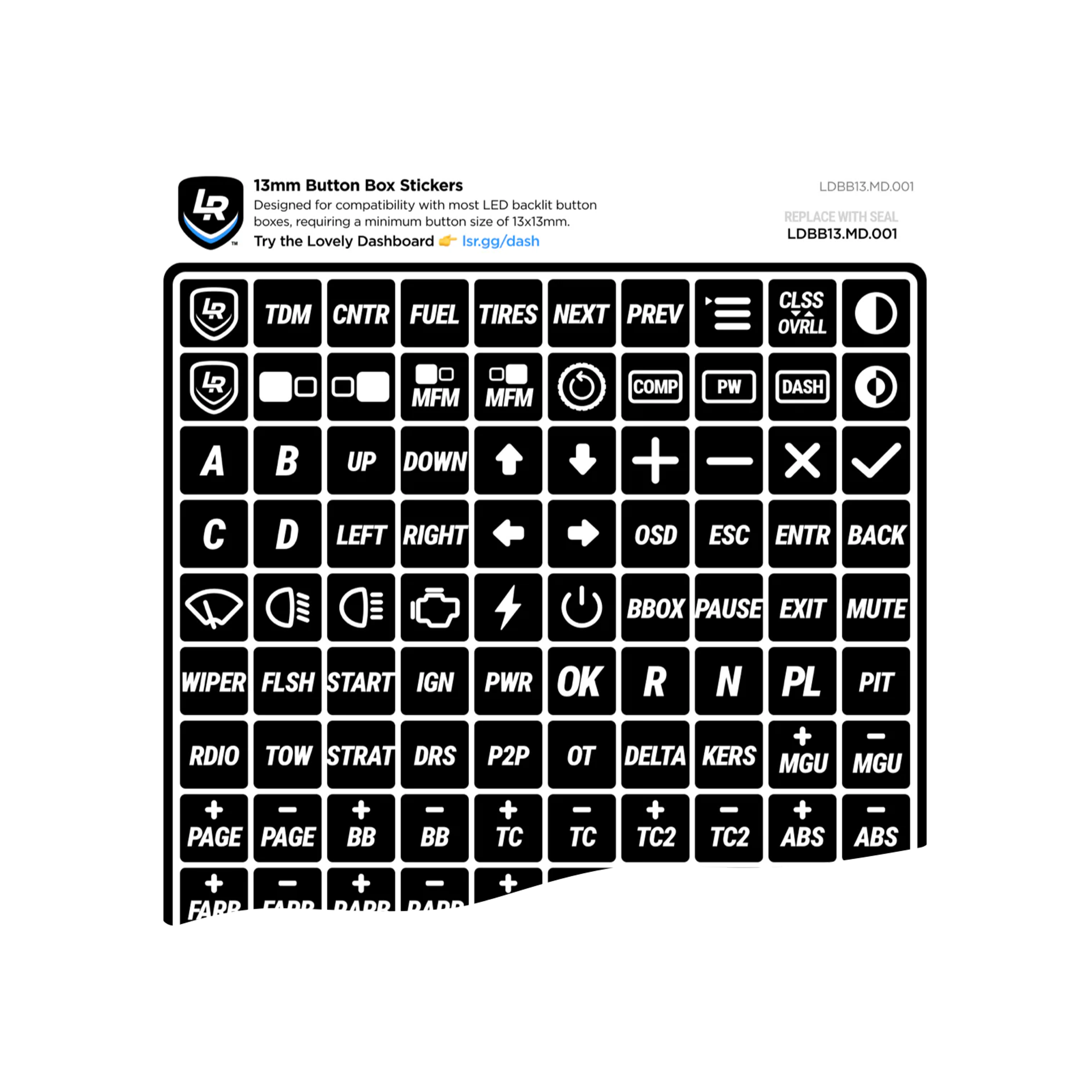 Lovely Sim Racing 13mm Button Box Stickers - The French Simracer
