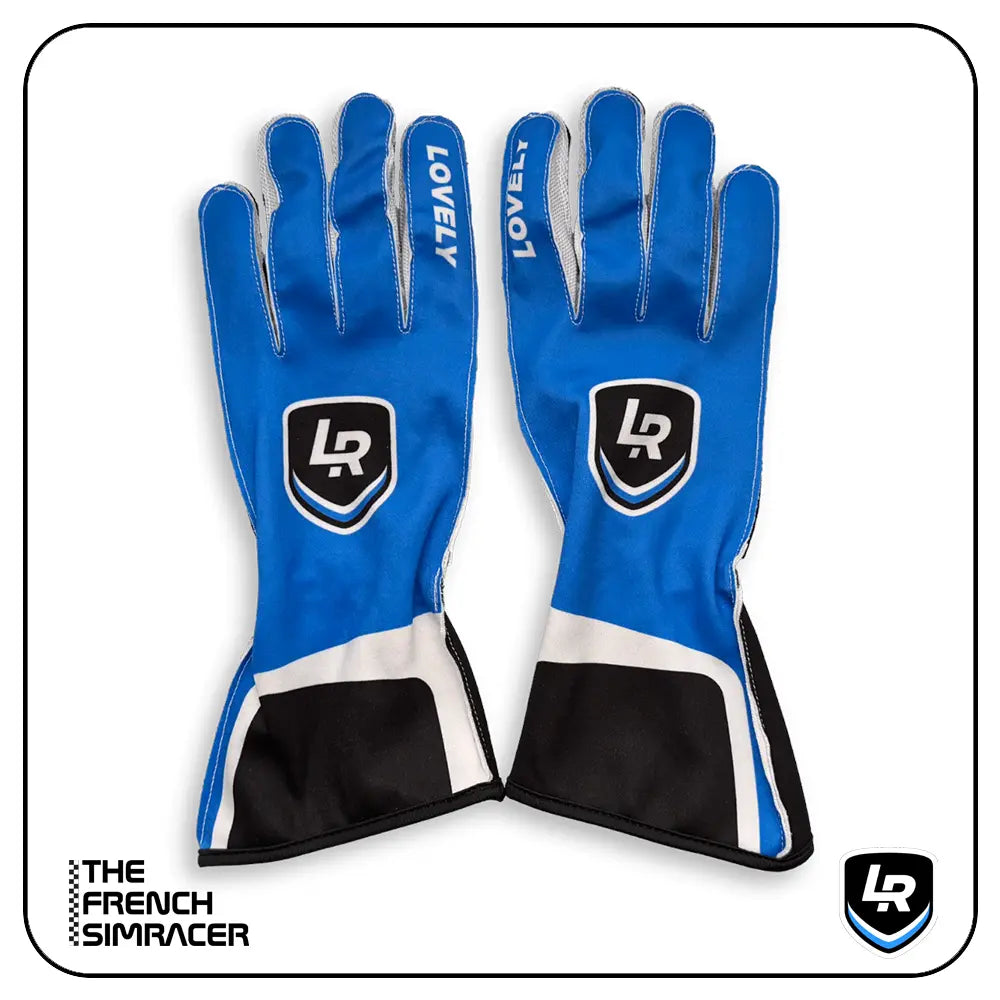 Lovely Sim Racing Gloves Long v2 (Blue) - The French Simracer