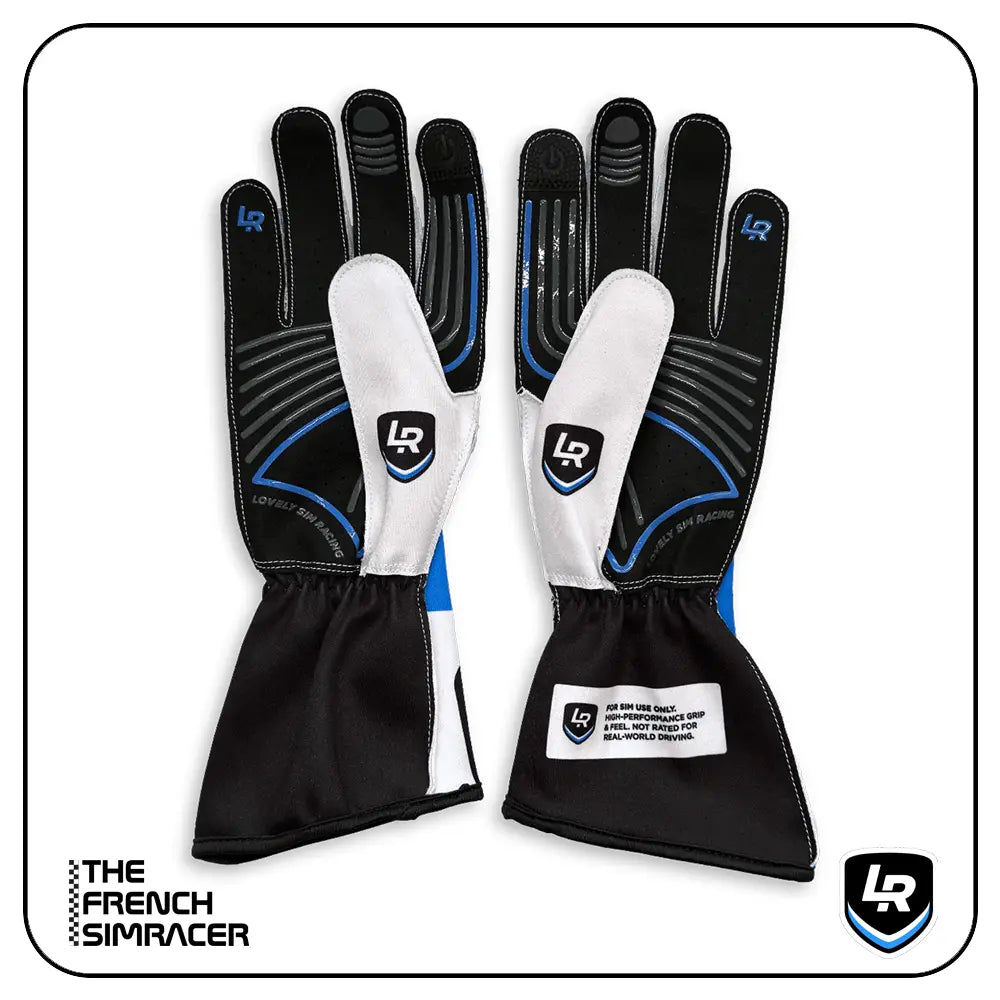 Lovely Sim Racing Gloves Long v2 (Blue) - The French Simracer