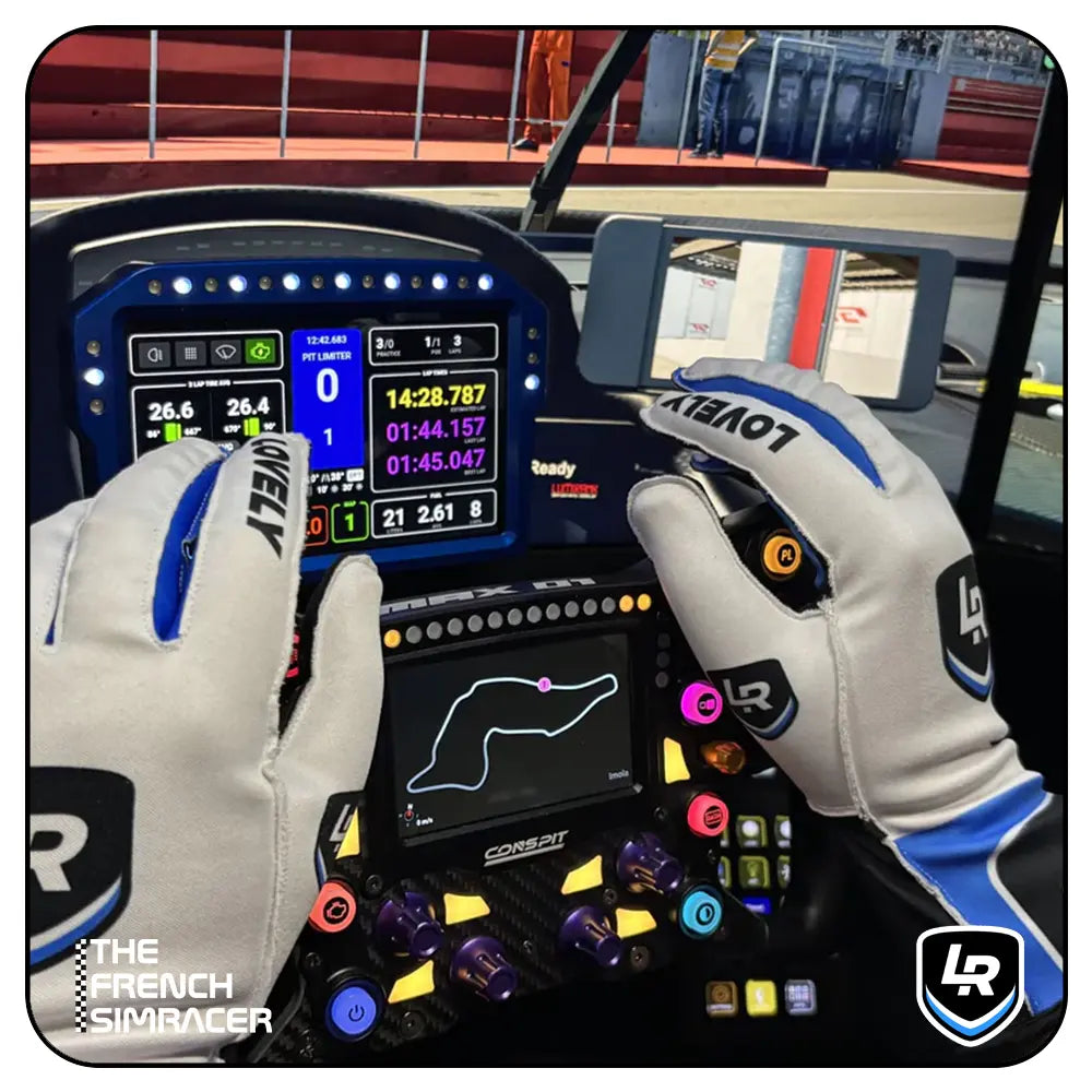 Lovely Sim Racing Gloves Long v2 (White) - The French Simracer