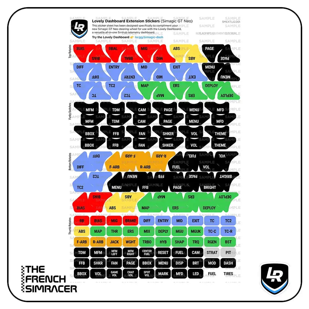 Lovely Sim Racing Simagic GT Neo Sticker Bundle - The French Simracer