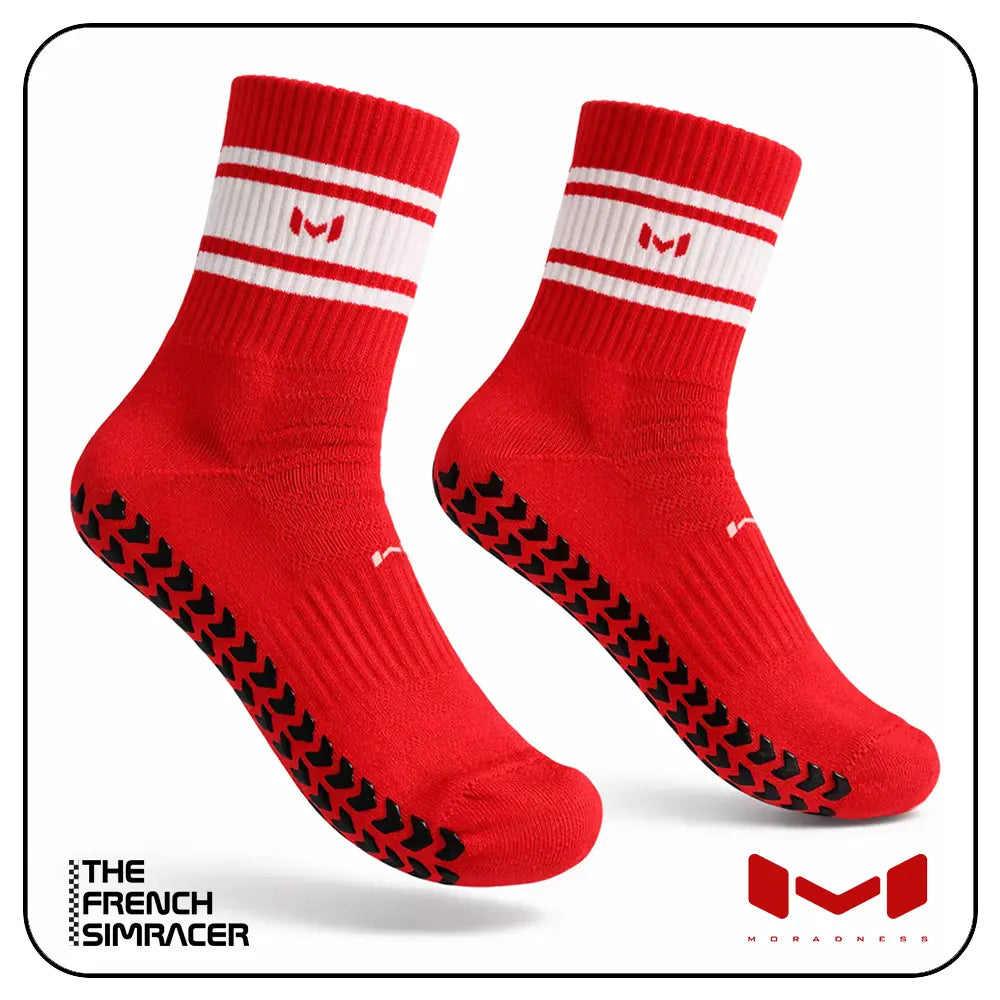 Moradness Red Sim Socks (Crew) – Sim Racing Socks - The French Simracer