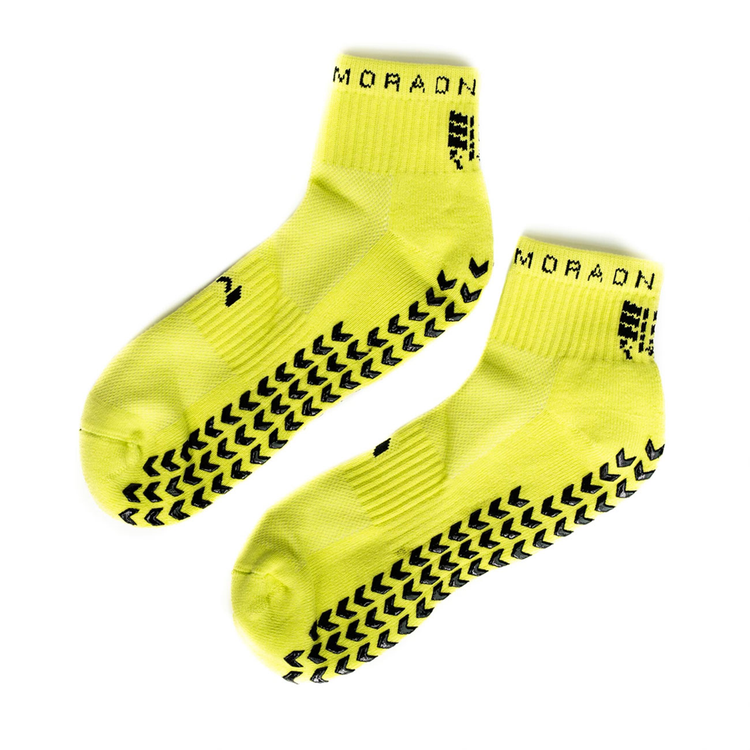 Chaussettes Simracing Courtes Jaune Fluo par Moradness - The French Simracer