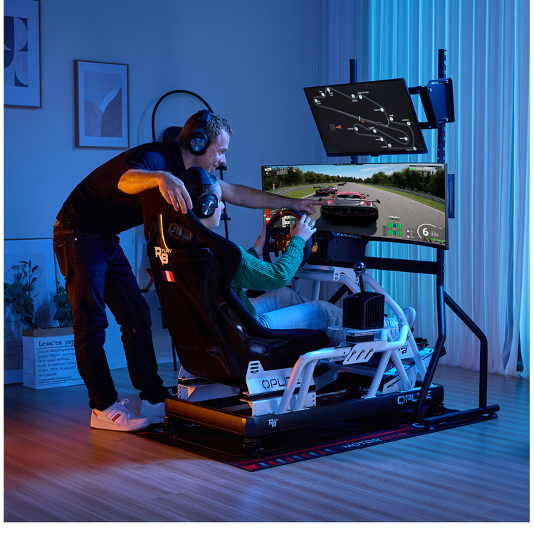 Cockpit simracing Oplite R8 Fury Simracing Blanc - The French Simracer