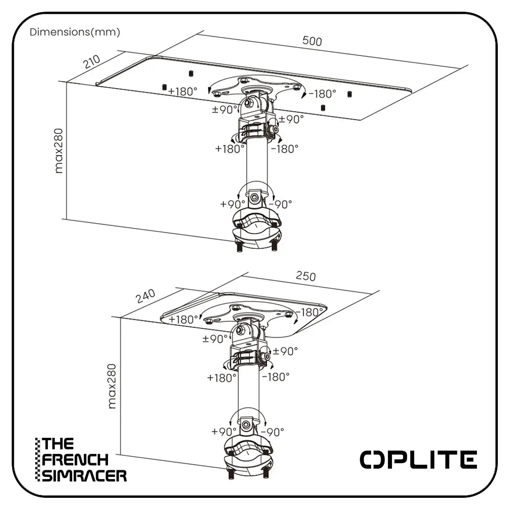 Oplite R8 Keyboard & Mouse Tray White - The French Simracer
