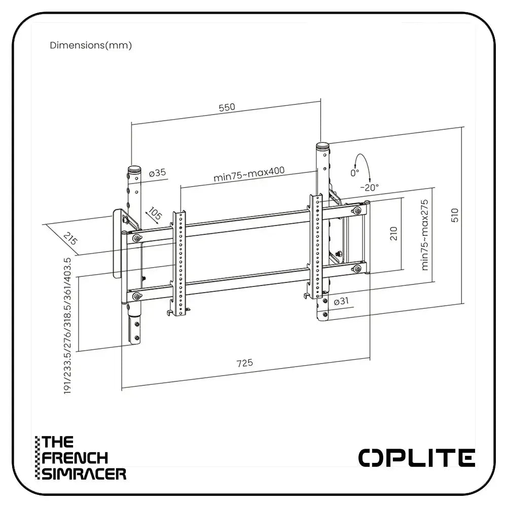 Oplite R8 On Top Monitor Mount – Black - The French Simracer