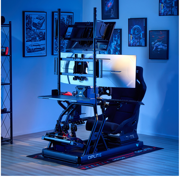 Oplite R8 – Support Écran Simple Noir - The French Simracer
