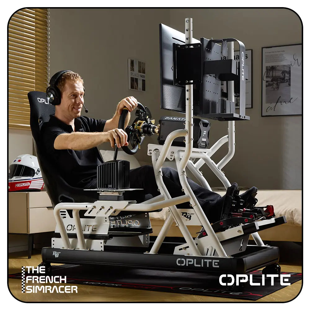 Oplite R8 Single Monitor Mount – White - The French Simracer