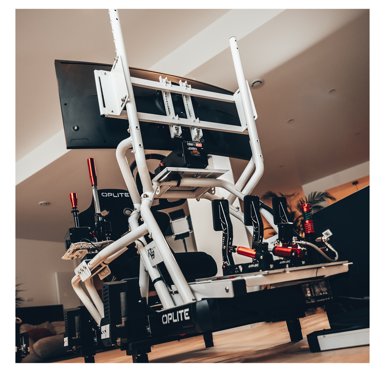 Oplite R8 – Support Écran Simple Blanc - The French Simracer
