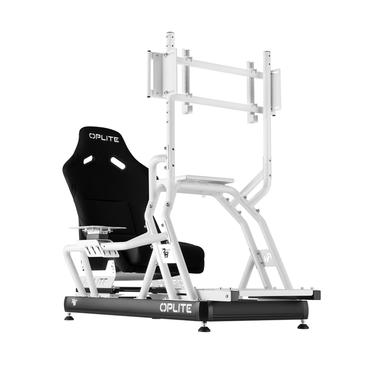 Oplite R8 – Support Écran Simple Blanc - The French Simracer