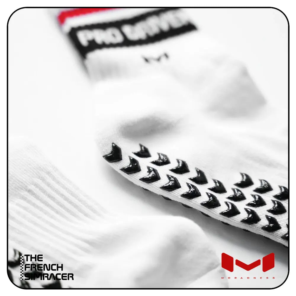 Pro Driver White Socks by Moradness - The French Simracer