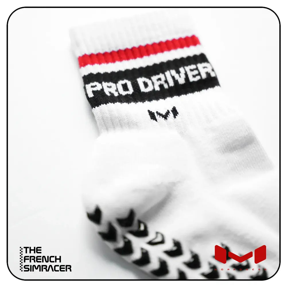 Pro Driver White Socks by Moradness - The French Simracer