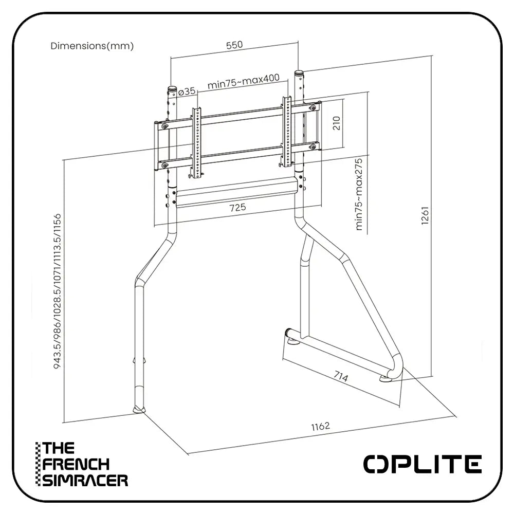 R8 Single Monitor Stand - Black - The French Simracer