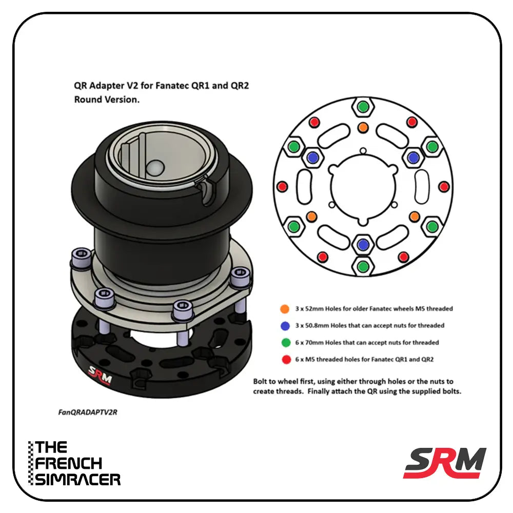 SRM - QR Adapter V2 for Fanatec QR1 and QR2 - The French Simracer