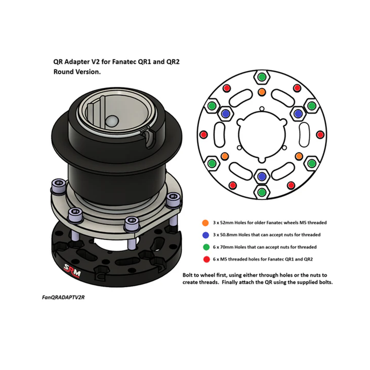 SRM - QR Adapter V2 pour Fanatec QR1 et QR2 - The French Simracer