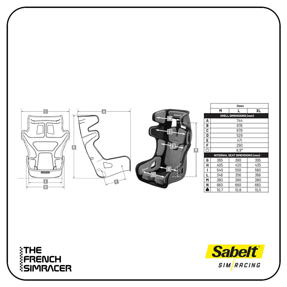 Sabelt GT-PAD Red XL – Modular FIA-Approved Sim Racing Seat (XL) - The French Simracer