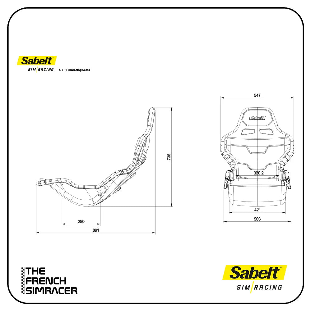Sabelt SRP-1 Deep Black – Formula-Inspired Sim Racing Seat (P Series) - The French Simracer