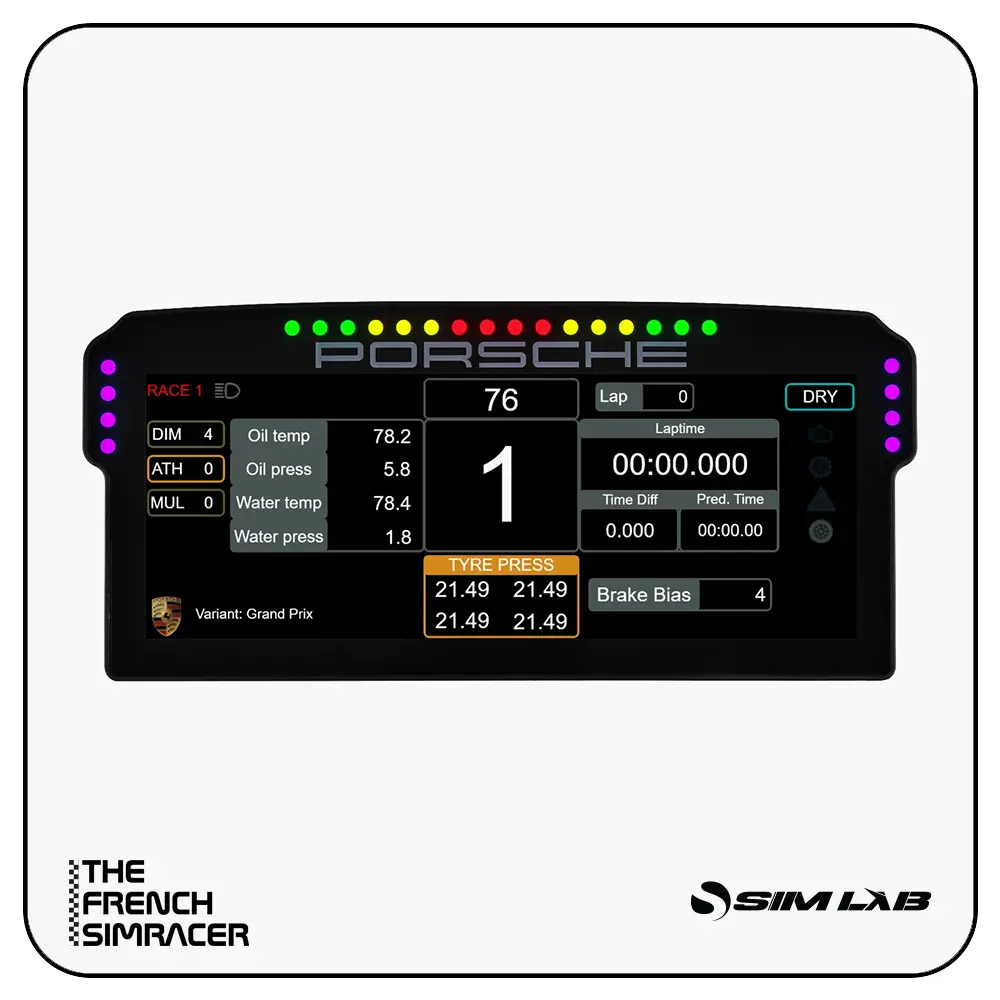 Sim-Lab Porsche 911 GT3 Cup Dashboard Display Unit - The French Simracer