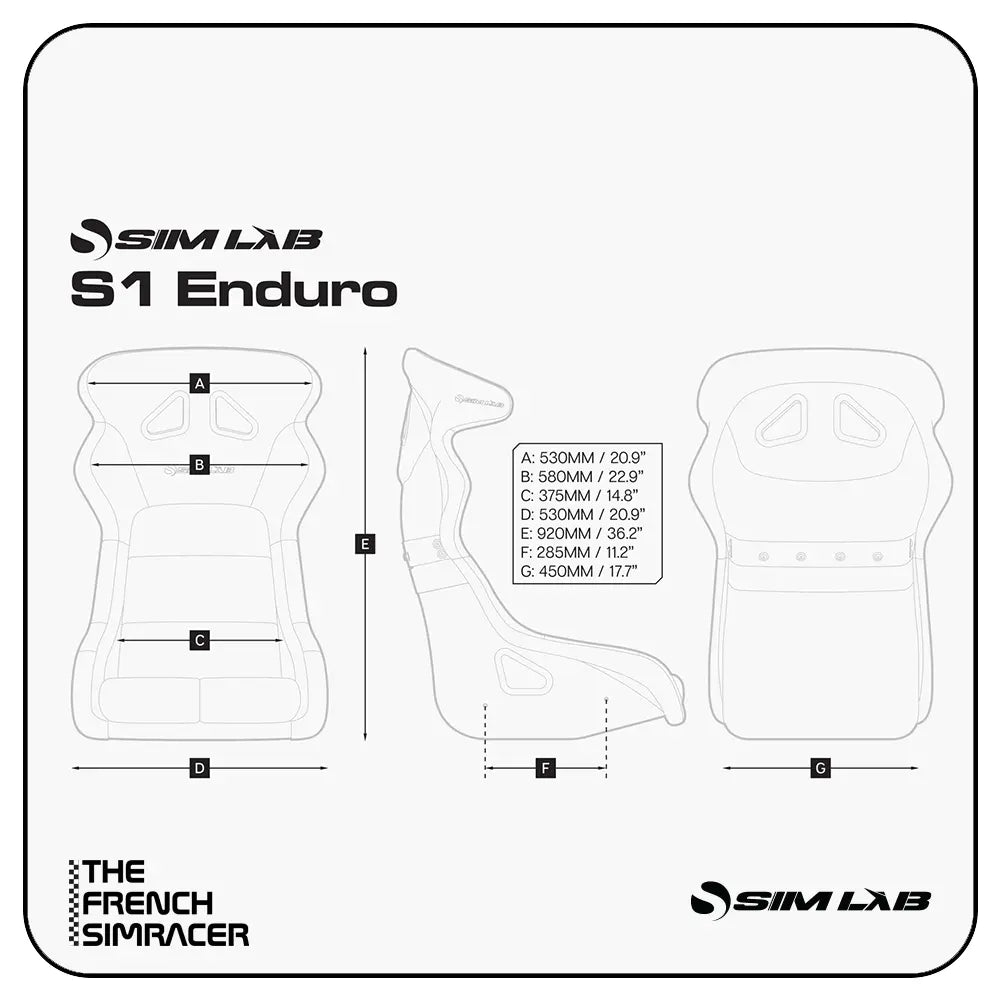 Sim-Lab S1 Enduro Sim Racing Bucket Seat - The French Simracer
