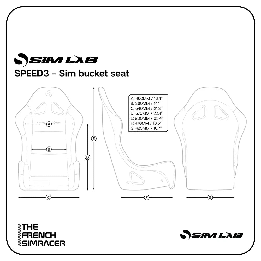 Sim-Lab Speed 3 Bucket Seat - The French Simracer