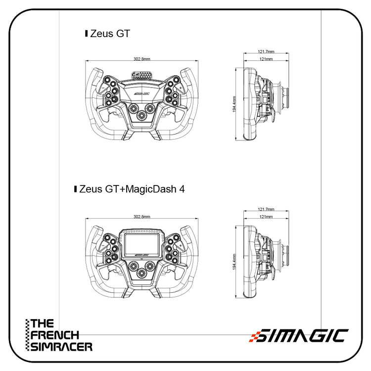 Simagic Zeus GT Steering Wheel + MagicDash 4 (Fournisseur) - The French Simracer