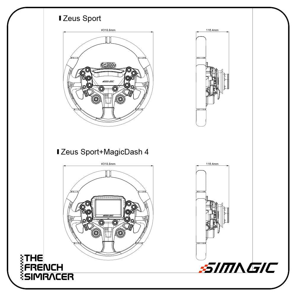 Simagic Zeus Sport Steering Wheel + Magicdash 4 - The French Simracer