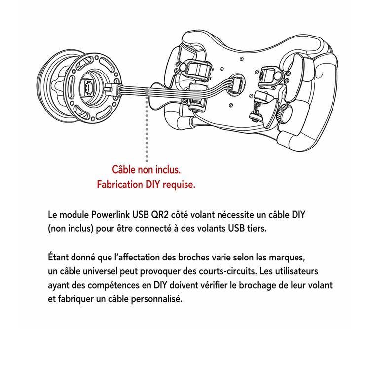 Attache rapide Simube Powerlink USB QR2 Wheel Side (70mm PCD) - The French Simracer