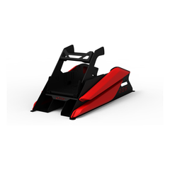 Cockpit Res-Tech GT – châssis avec carénages rouges, vue de trois quarts