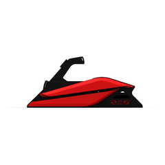 Cockpit Res-Tech GT – carénages rouges, vue de profil