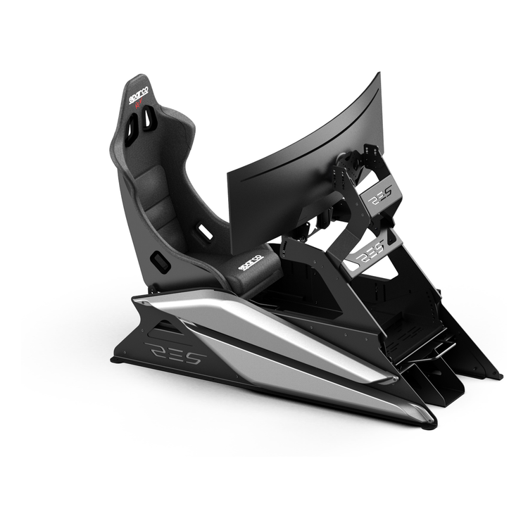 Cockpit Res-Tech GT – carénages blancs, vue de trois quarts (équipement non inclus)