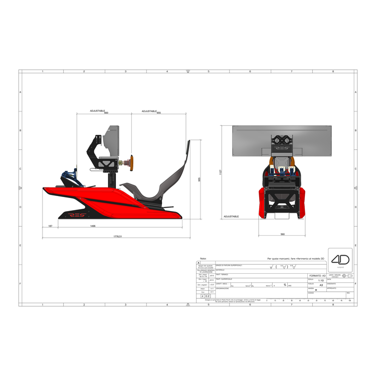Cockpit Res-Tech GT – plan coté
