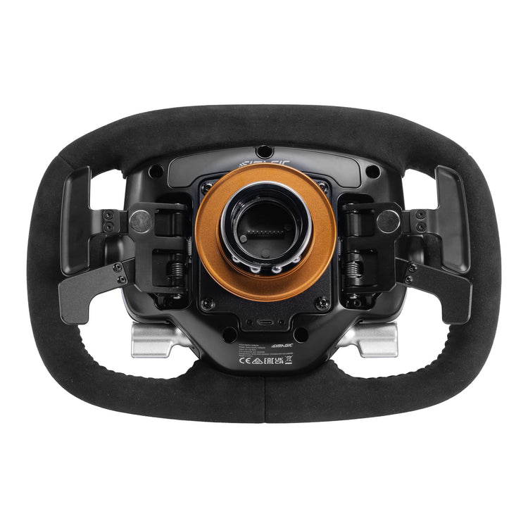 Volant SIMAGIC Aston Martin Valkyrie – vue arrière, moyeu et palettes (1)